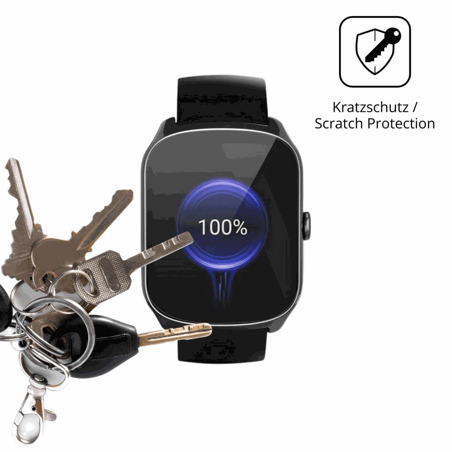 Schutz gegen Kratzer auf dem steceis68 1.95 smartwatch Glas durch Schlüssel oder Ähnliches