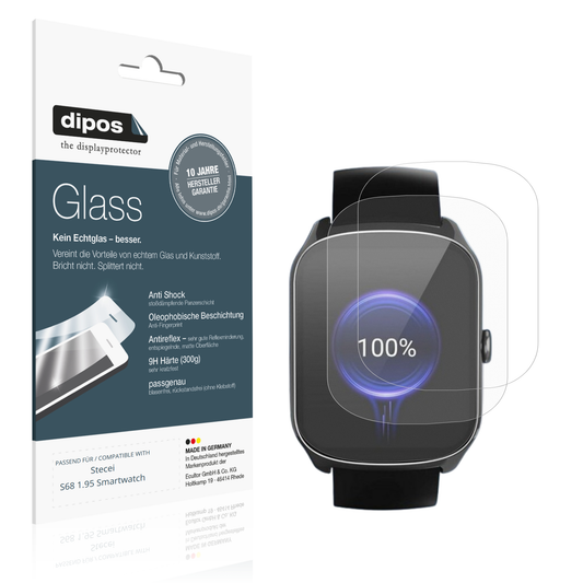 Matte Displayschutzfolie von dipos passend für steceis68 1.95 smartwatch, 9H kratzfest und blasenfrei montiert