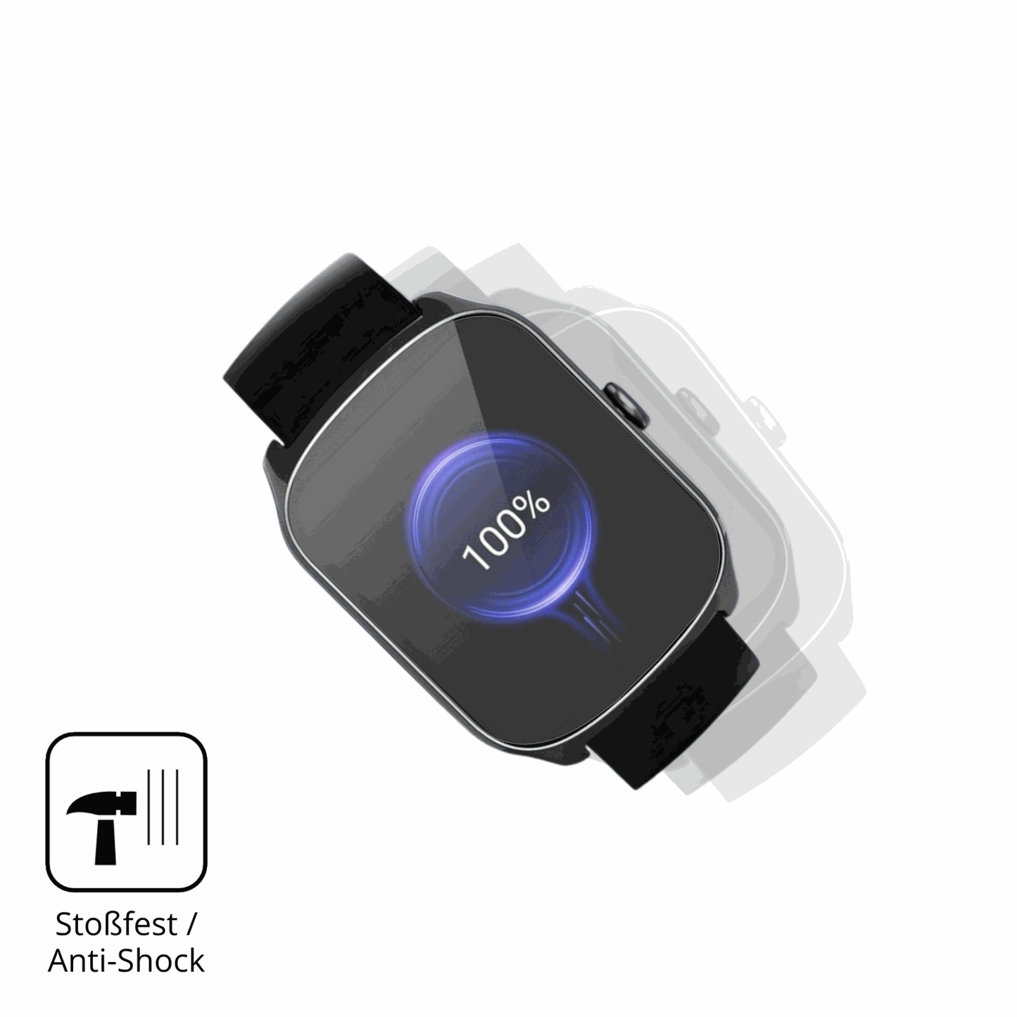 Schutz gegen Kratzer auf dem steceis68 1.95 smartwatch Glas durch Schlüssel, Stöße gegen die Tischkante oder Stürze