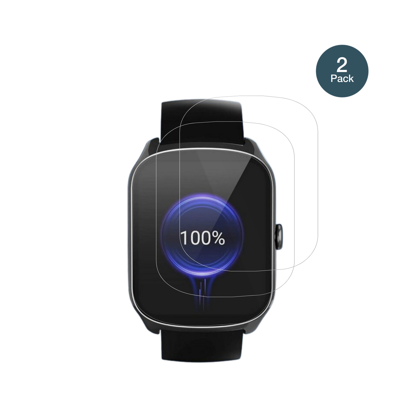 steceis68 1.95 smartwatch mit aufgebrachter dipos Flex Schutzfolie, glasklare Darstellung ohne Einschränkungen