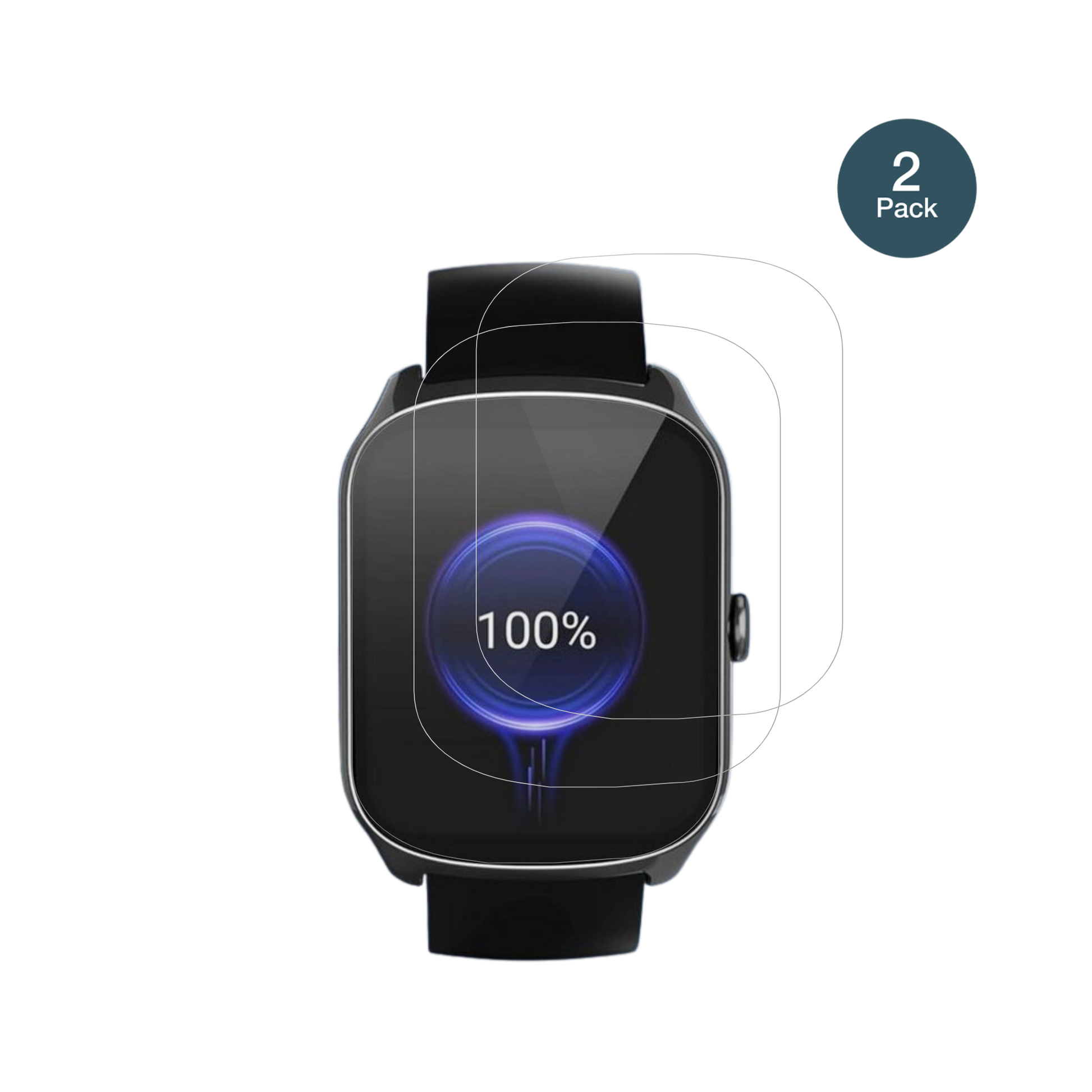 steceis68 1.95 smartwatch mit aufgebrachter dipos Flex Schutzfolie, glasklare Darstellung ohne Einschränkungen