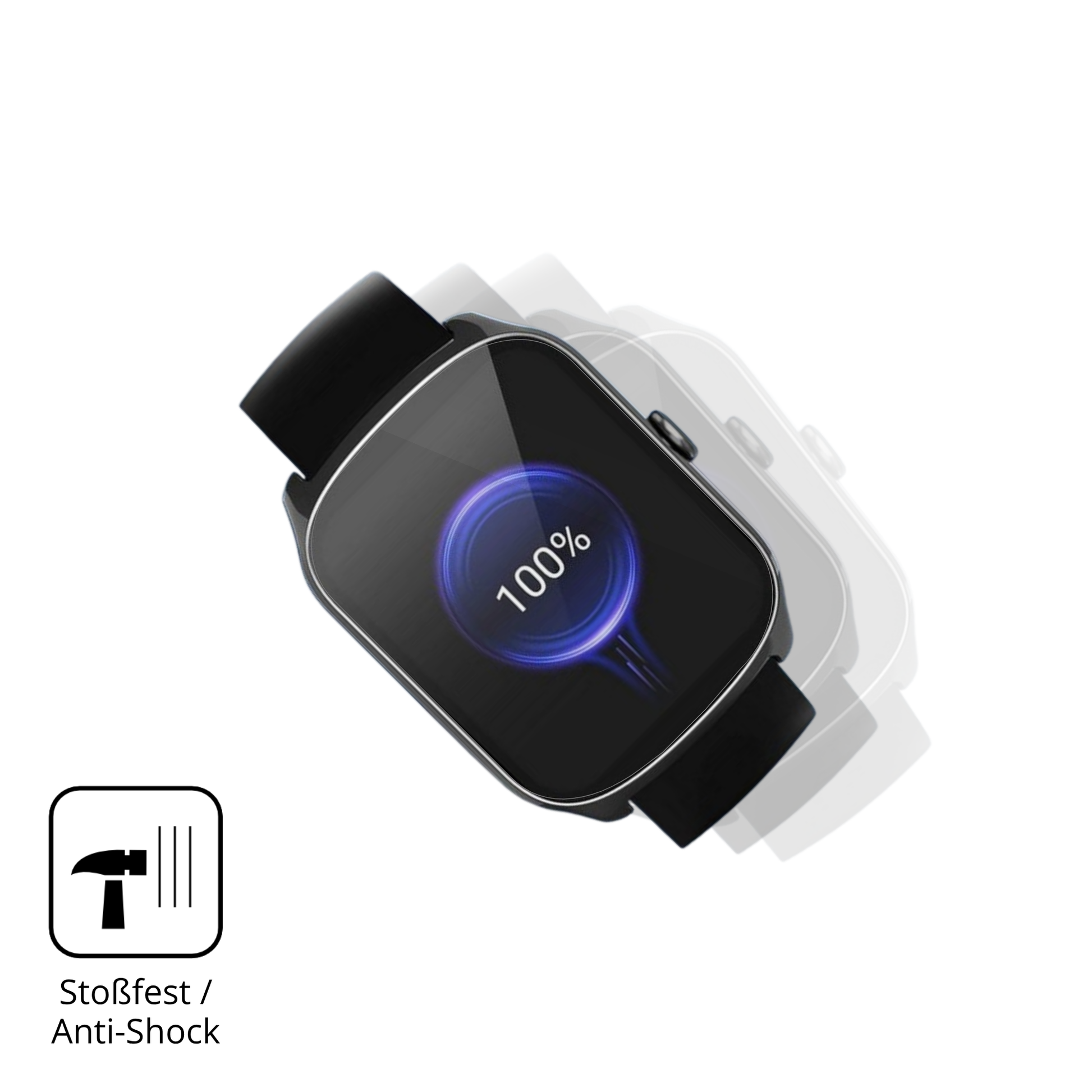 Schutz gegen Kratzer auf dem steceis68 1.95 smartwatch Glas durch Schlüssel, Stöße gegen die Tischkante oder Stürze
