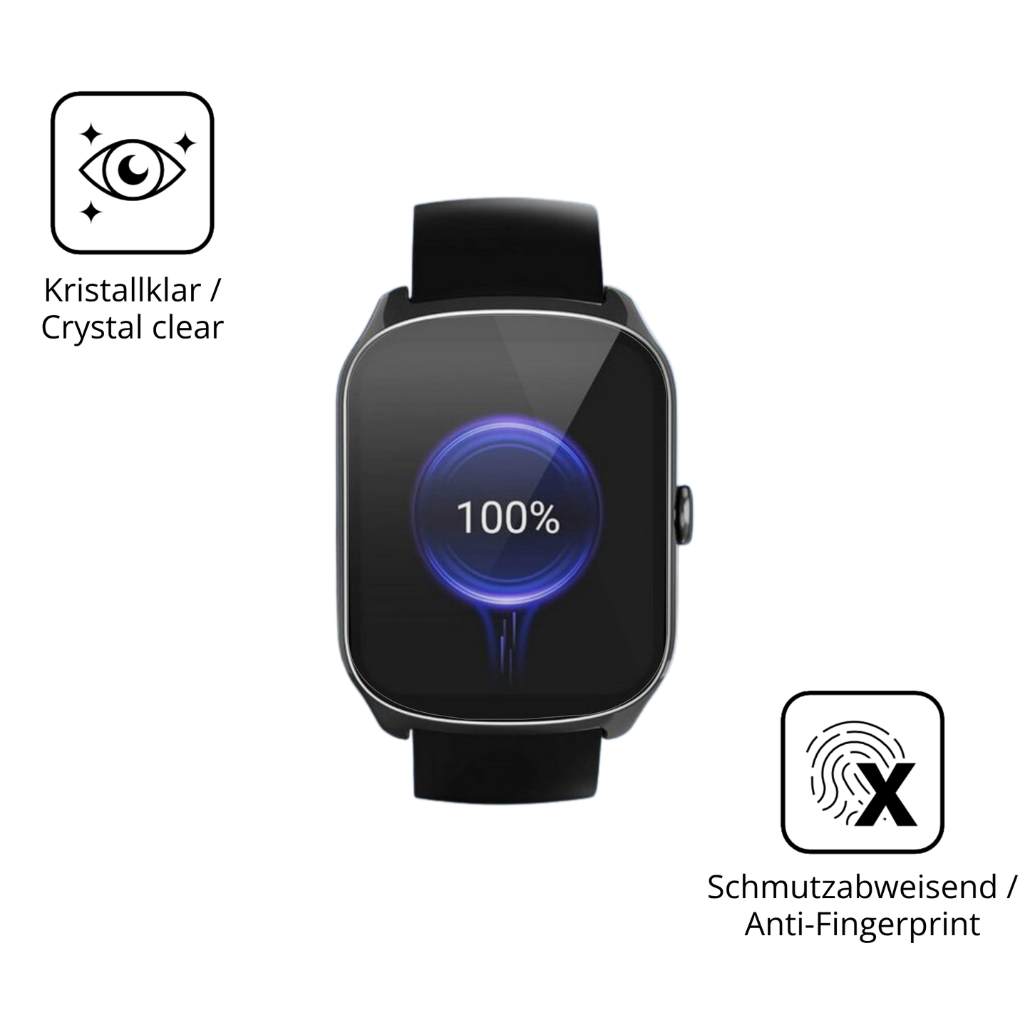 Flexible TPU-Folie passend zugeschnitten für steceis68 1.95 smartwatch, vollständige Abdeckung