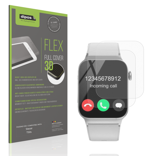 Matte Displayschutzfolie von dipos passend für Stecei T50s, 100% Displayabdeckung und blasenfreie Montage