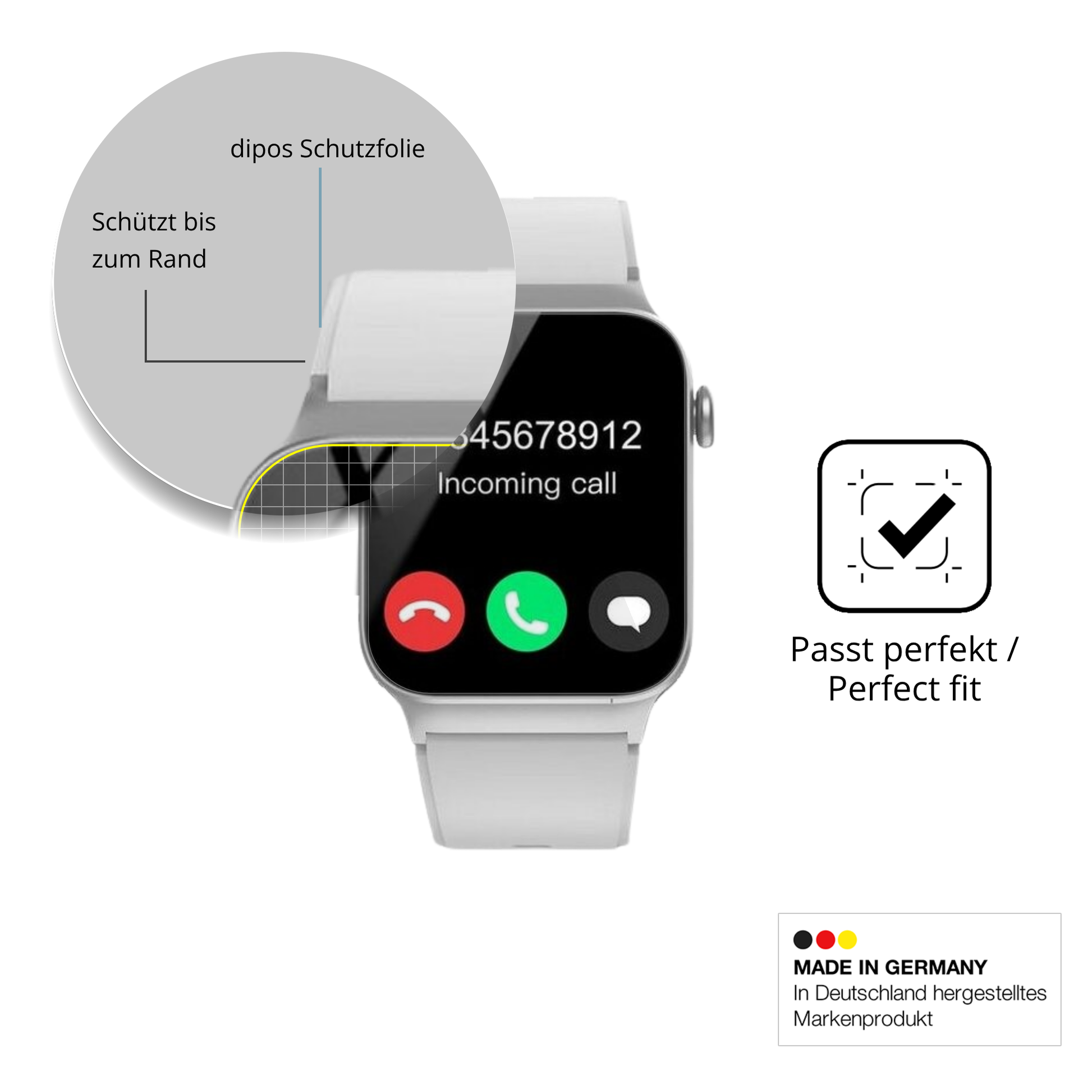 Schutzfolie mit optimaler Passform, zur Verwendung mit Hüllen geeignet