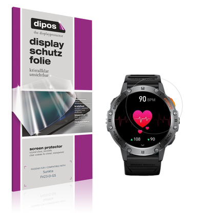 Klare Displayschutzfolie von dipos passend für Sunkta FV23-D-GS, präziser Zuschnitt und blasenfrei montiert
