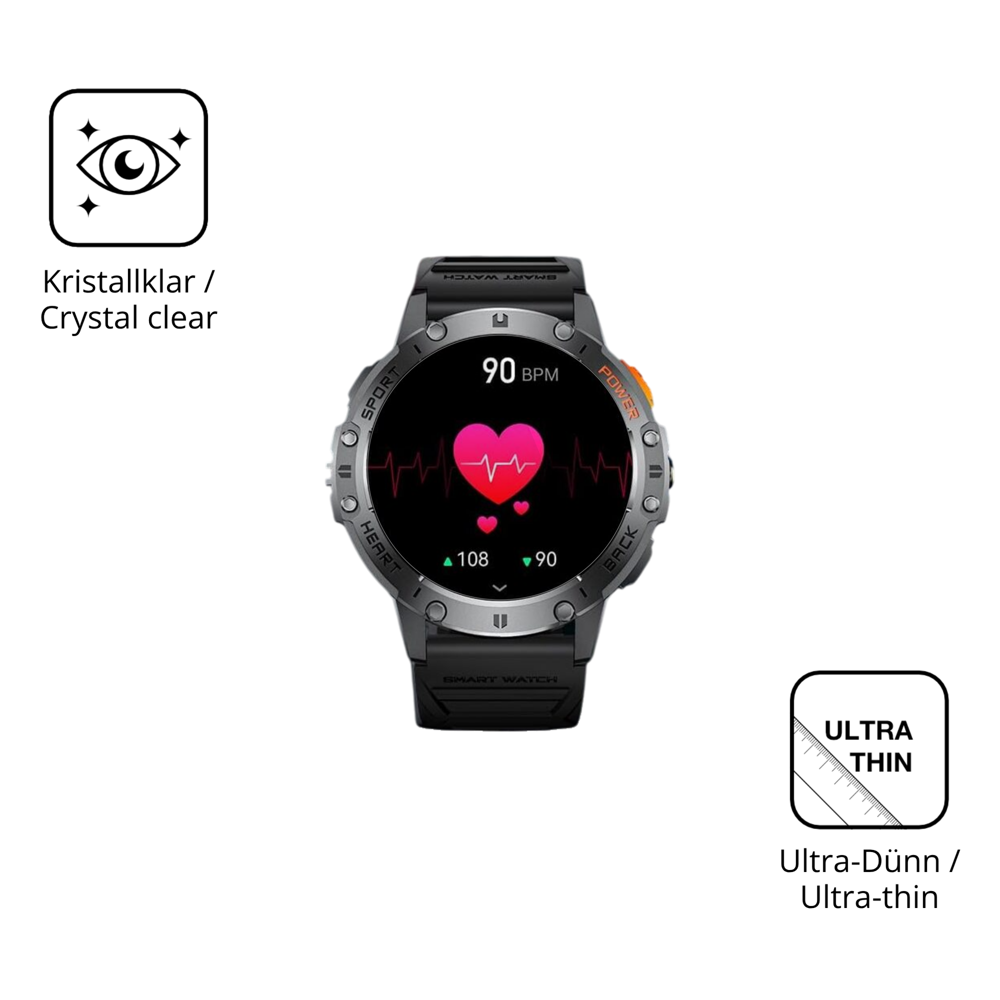 Dünne und klare Folie passend zugeschnitten für Sunkta FV23-D-GS