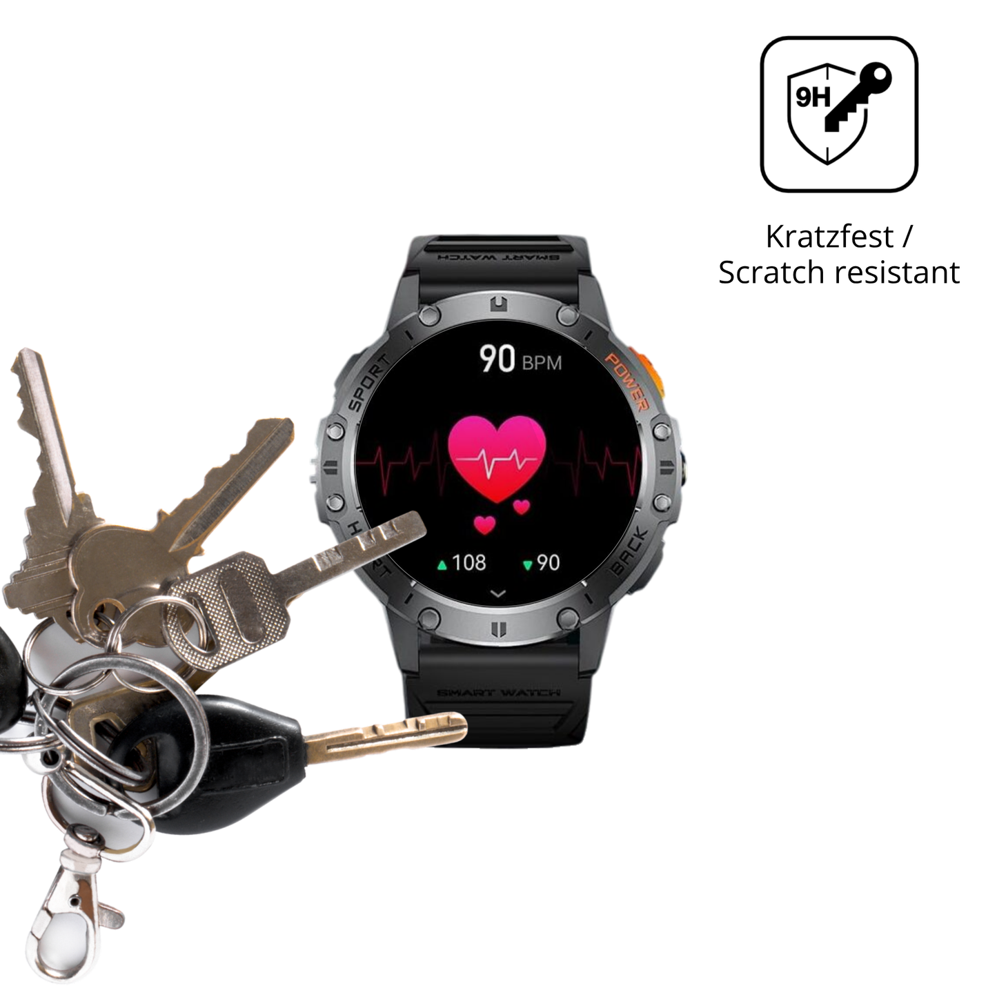 dipos Displayschutz für Sunkta FV23-D-GS, transparente Oberfläche, perfekte Passform auch für die Rundungen