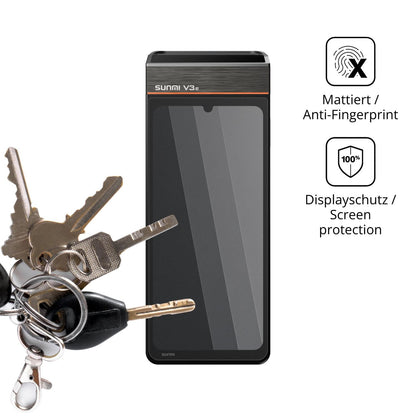 dipos Displayschutz für Sunmi V3e, mattierte Oberfläche, Blickschutzfilter und perfekter Passform
