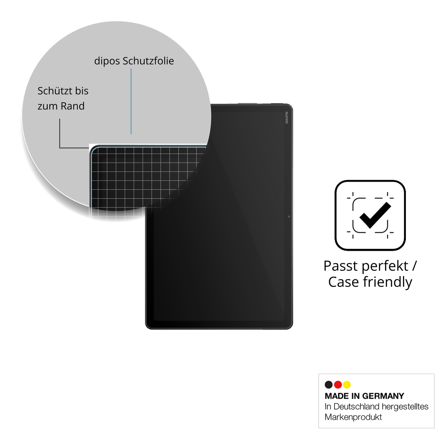 Besonders flexibler Displayschutz mit Anti-Shock-Schicht im Materialmix