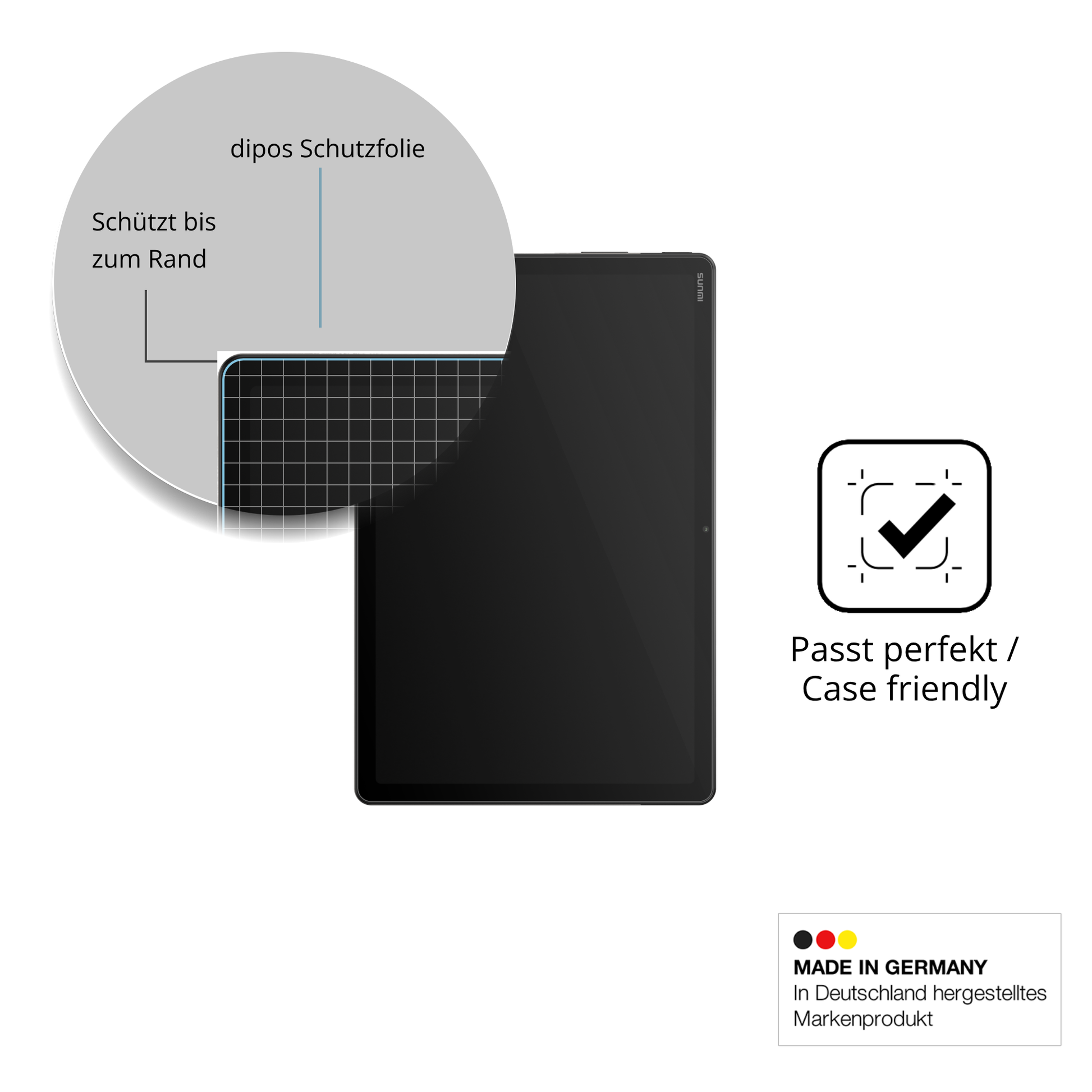 Besonders flexibler Displayschutz mit Anti-Shock-Schicht im Materialmix
