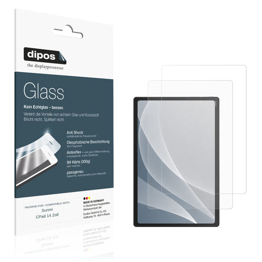 Matte Displayschutzfolie von dipos passend für Sunmi CPad 14 Zoll, 9H kratzfest und blasenfrei montiert