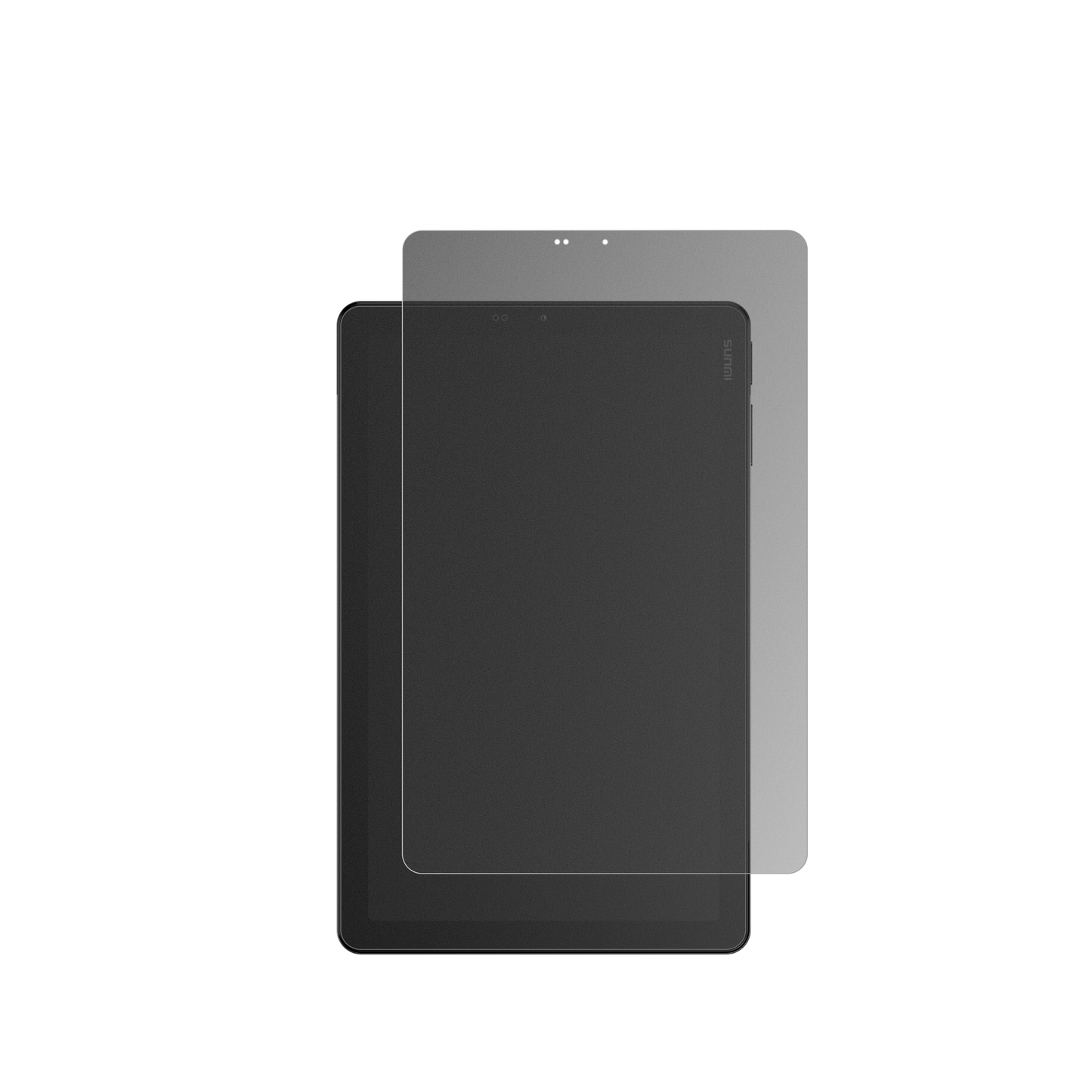 SunmiCPad 8.7 mit aufgebrachtem dipos Displayschutz, der seitliche Einblicke blockiert