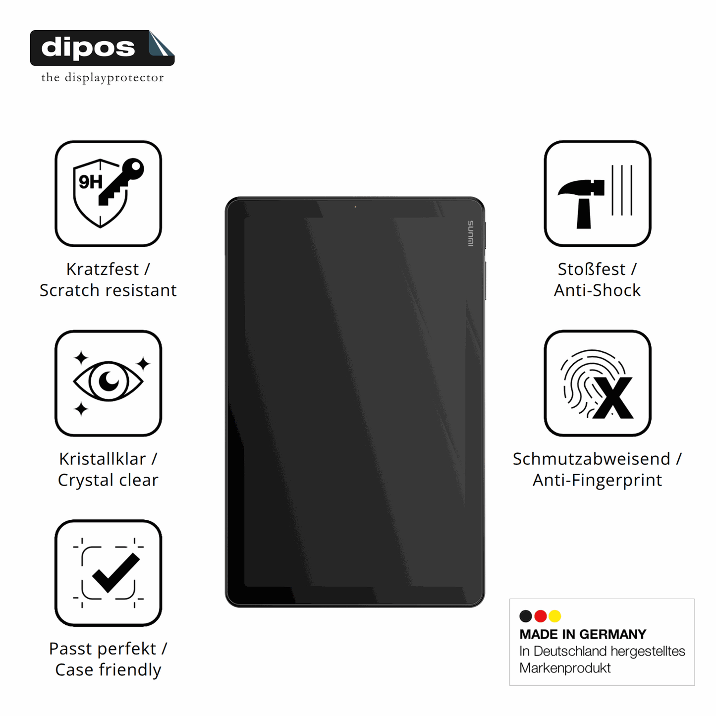 Displayschutz hergestellt in Deutschland, höchste Qualität made in Germany