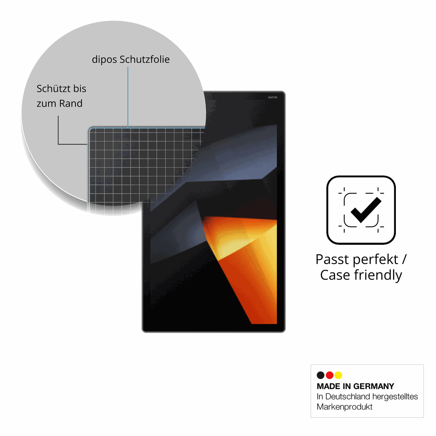 Besonders flexibler Displayschutz mit Anti-Shock-Schicht im Materialmix