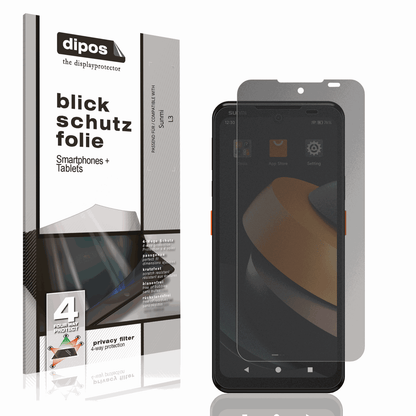 Blickschutzfolie von dipos passend für Sunmi L3, präziser Zuschnitt und blasenfrei montiert