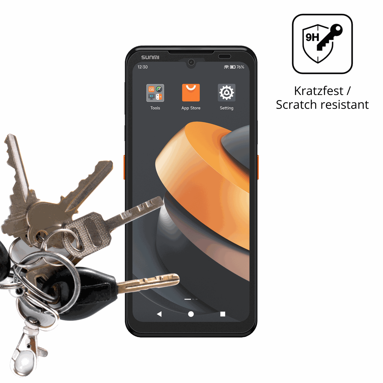 dipos Displayschutz für Sunmi M3, mattierte Oberfläche, robuste Festigkeit und perfekte Passform