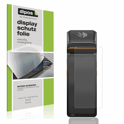 Matte Displayschutzfolie von dipos passend für Sunmi V3 A13, präziser Zuschnitt und blasenfrei montiert
