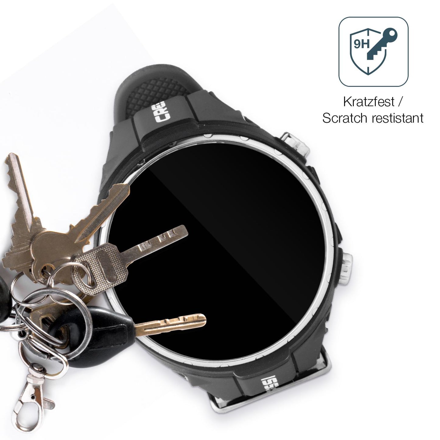 dipos Displayschutz für Suunto D4F Tauchcomputer, transparente Oberfläche, perfekte Passform auch für die Rundungen