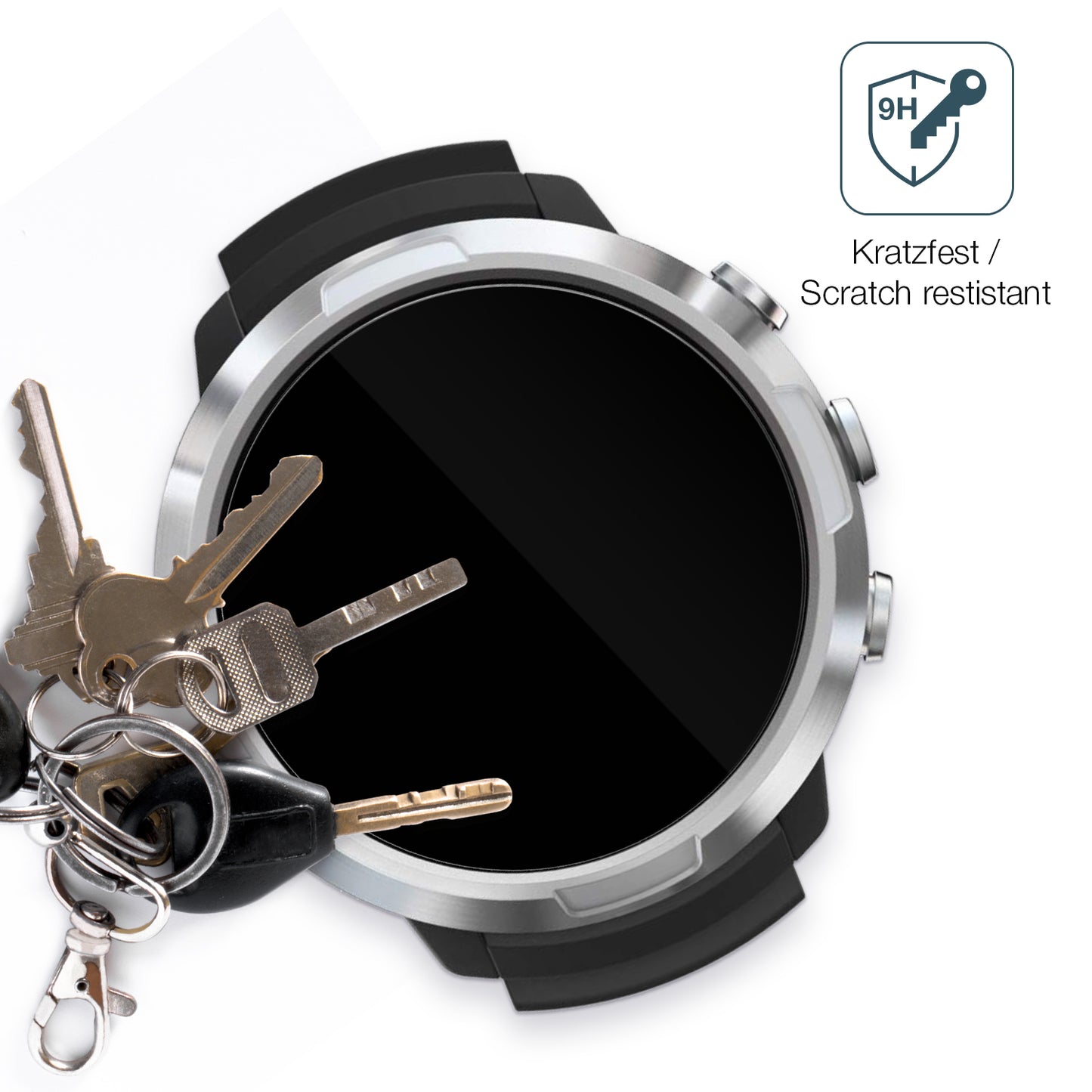 dipos Displayschutz für Suunto D5 Tauchcomputer, transparente Oberfläche, perfekte Passform auch für die Rundungen