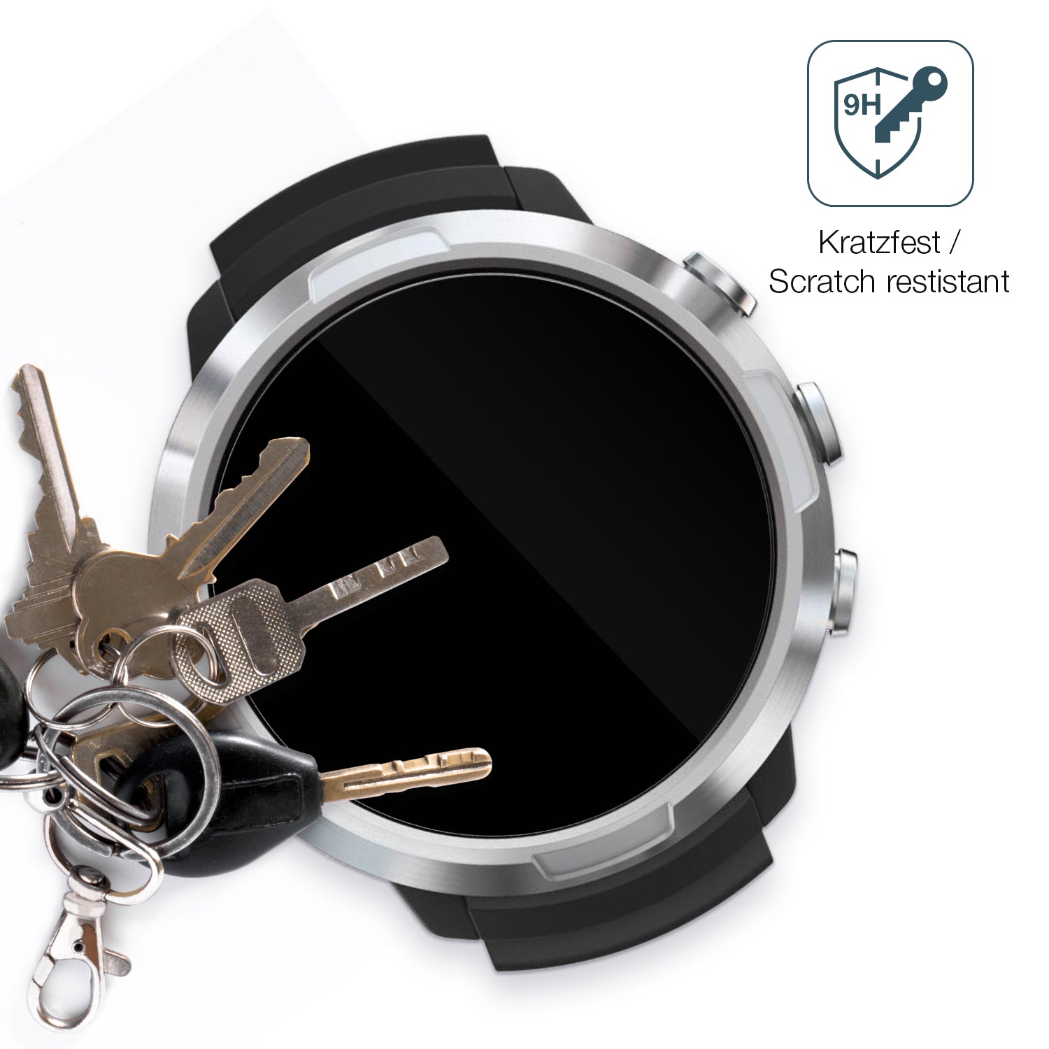 dipos Displayschutz für Suunto D5 Tauchcomputer, transparente Oberfläche, perfekte Passform auch für die Rundungen