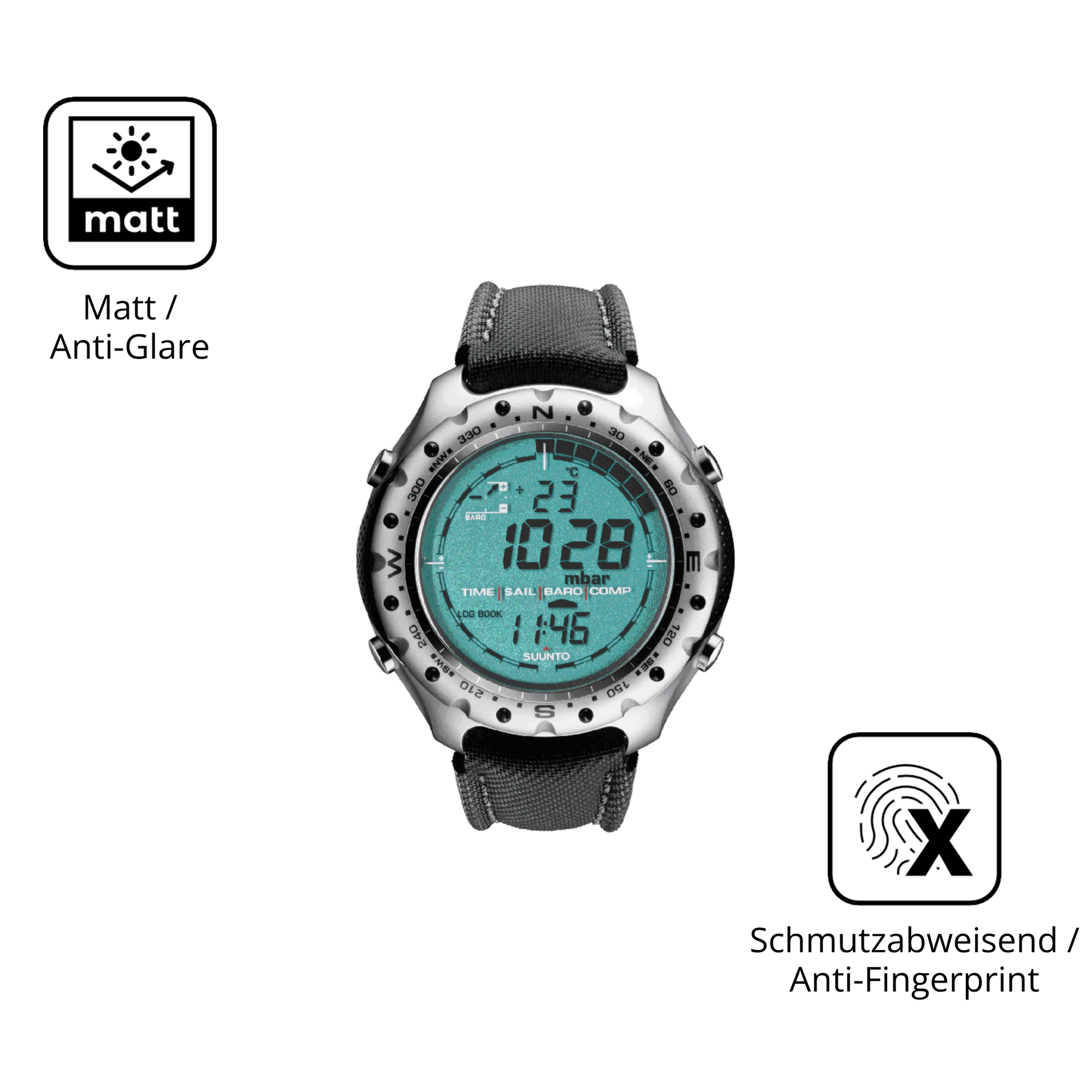 9H Hartbeschichtete, flexible Folie passend zugeschnitten für Suunto Regatta