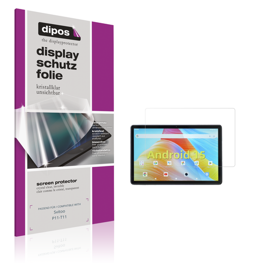 Klare Displayschutzfolie von dipos passend für svitoop11-t11, präziser Zuschnitt und blasenfrei montiert