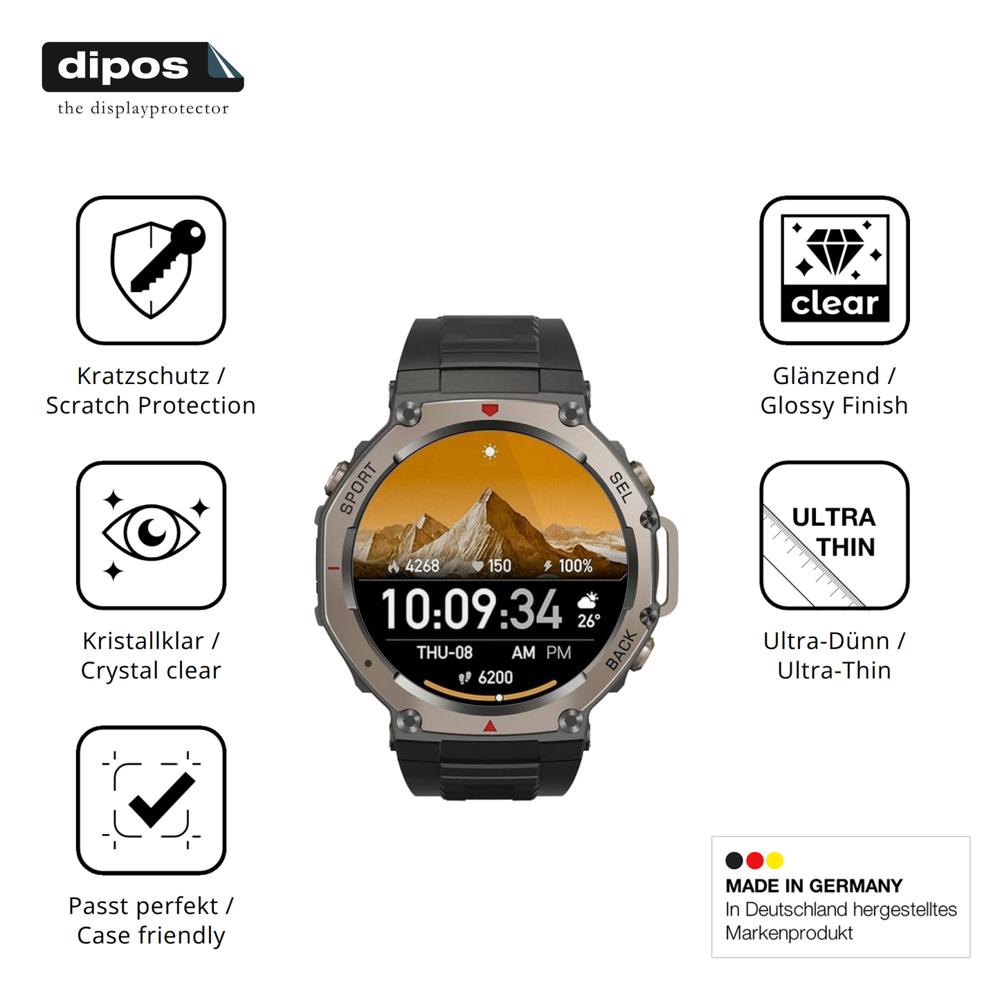 Displayschutz hergestellt in Deutschland, höchste Qualität made in Germany