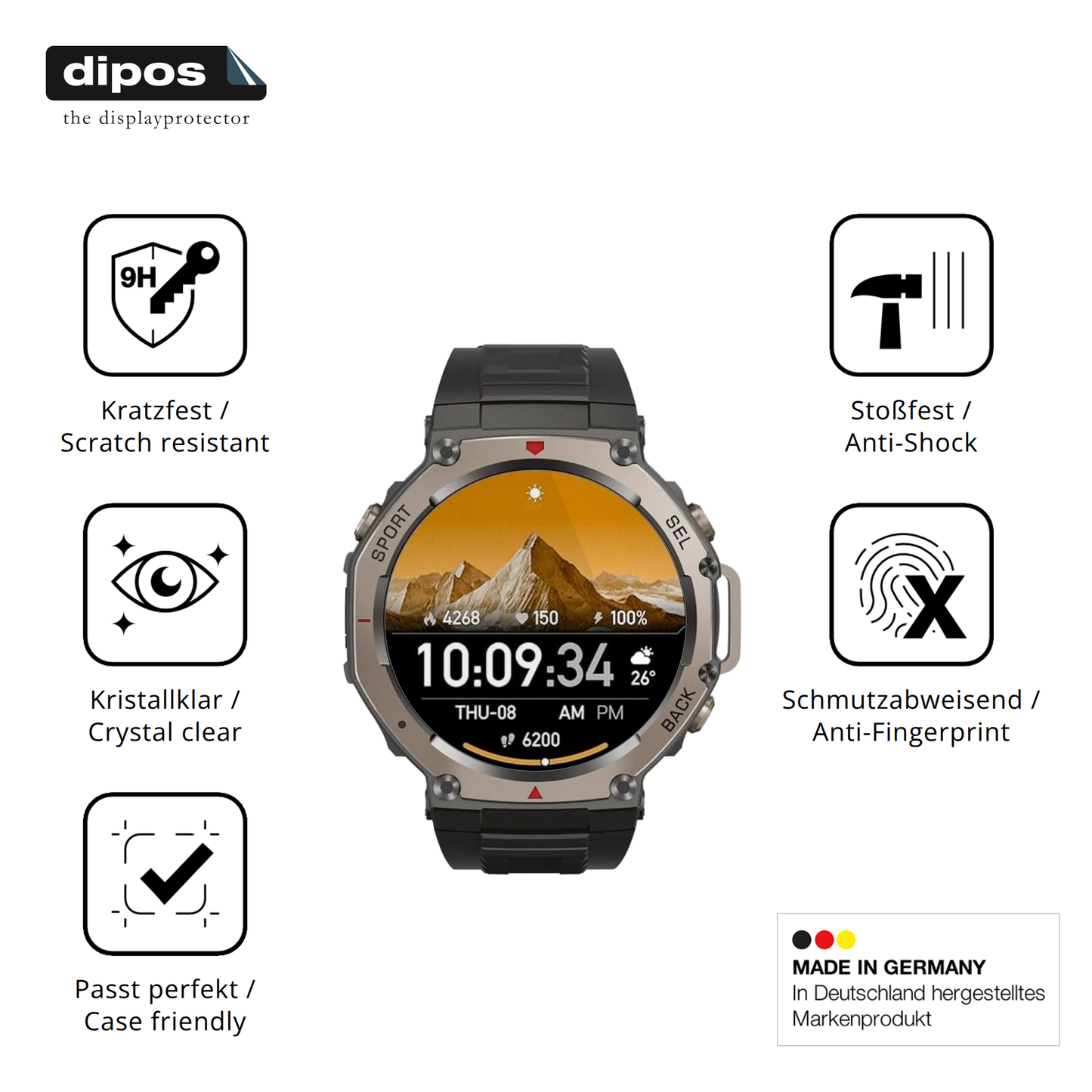 Displayschutz hergestellt in Deutschland, höchste Qualität made in Germany