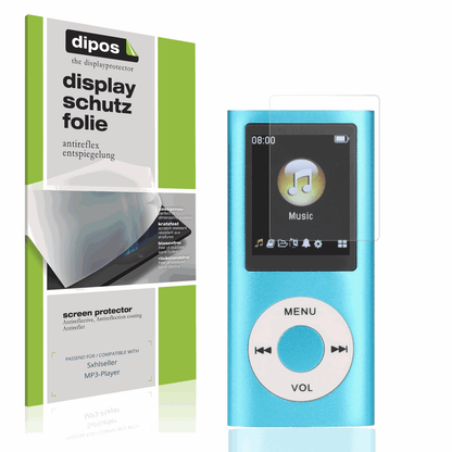 Matte Displayschutzfolie von dipos passend für Sxhlseller MP3-Player, präziser Zuschnitt und blasenfrei montiert