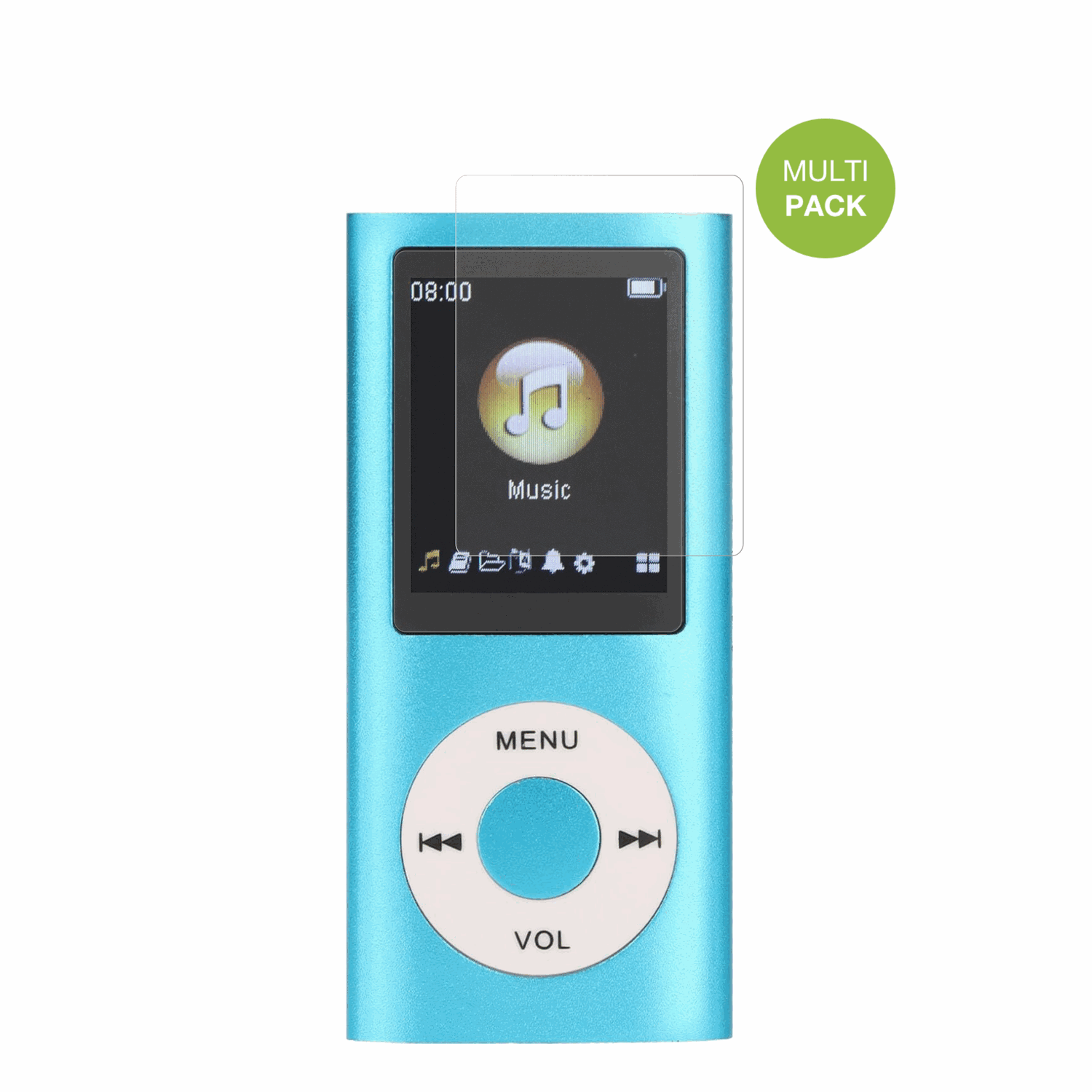 SxhlsellerMP3-Player mit aufgebrachter dipos Displayschutzfolie, die lästige Fingerabdrücke minimiert