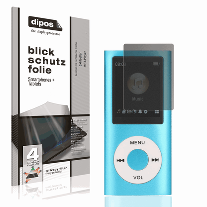 Blickschutzfolie von dipos passend für Sxhlseller MP3-Player, präziser Zuschnitt und blasenfrei montiert