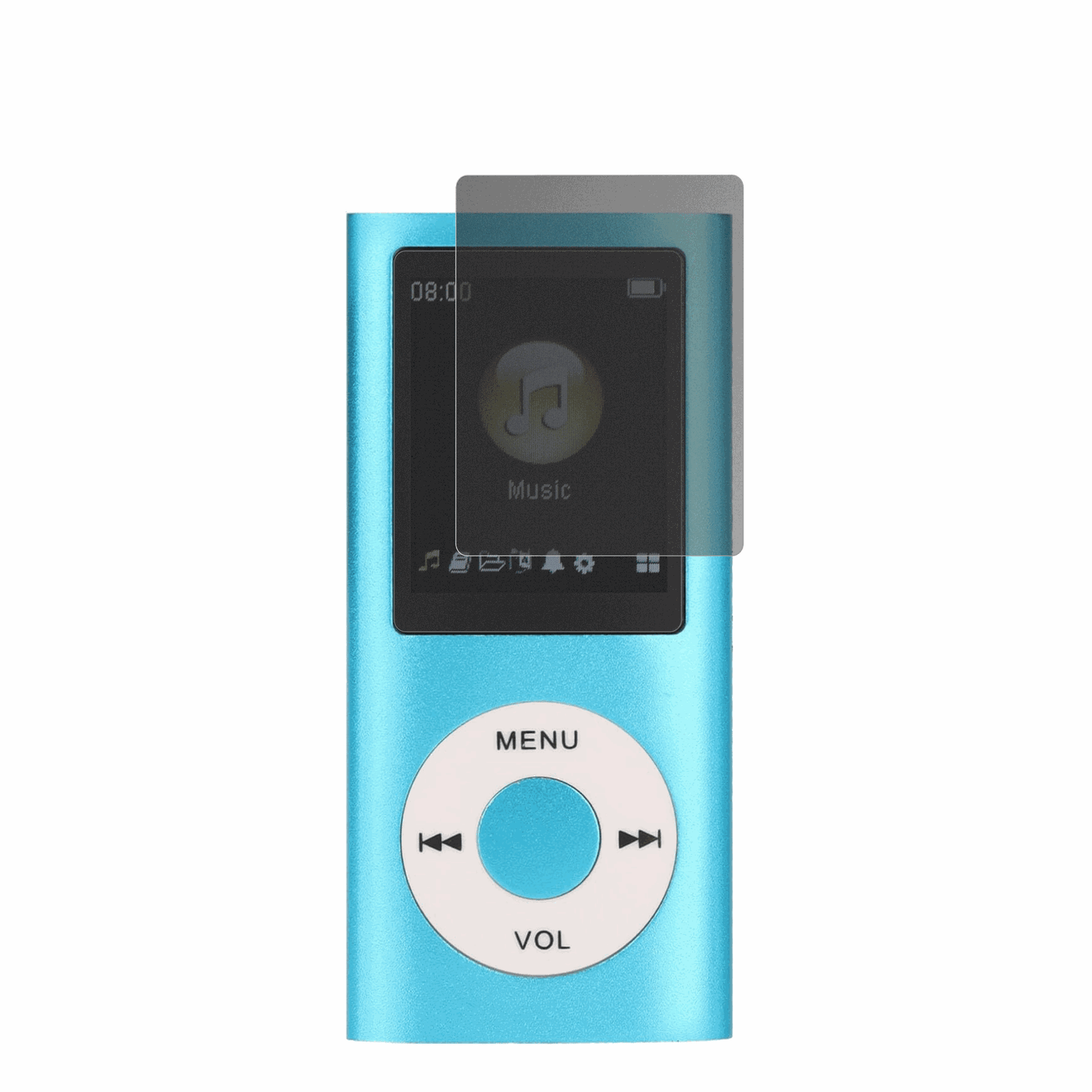 SxhlsellerMP3-Player mit aufgebrachtem dipos Displayschutz, der seitliche Einblicke blockiert