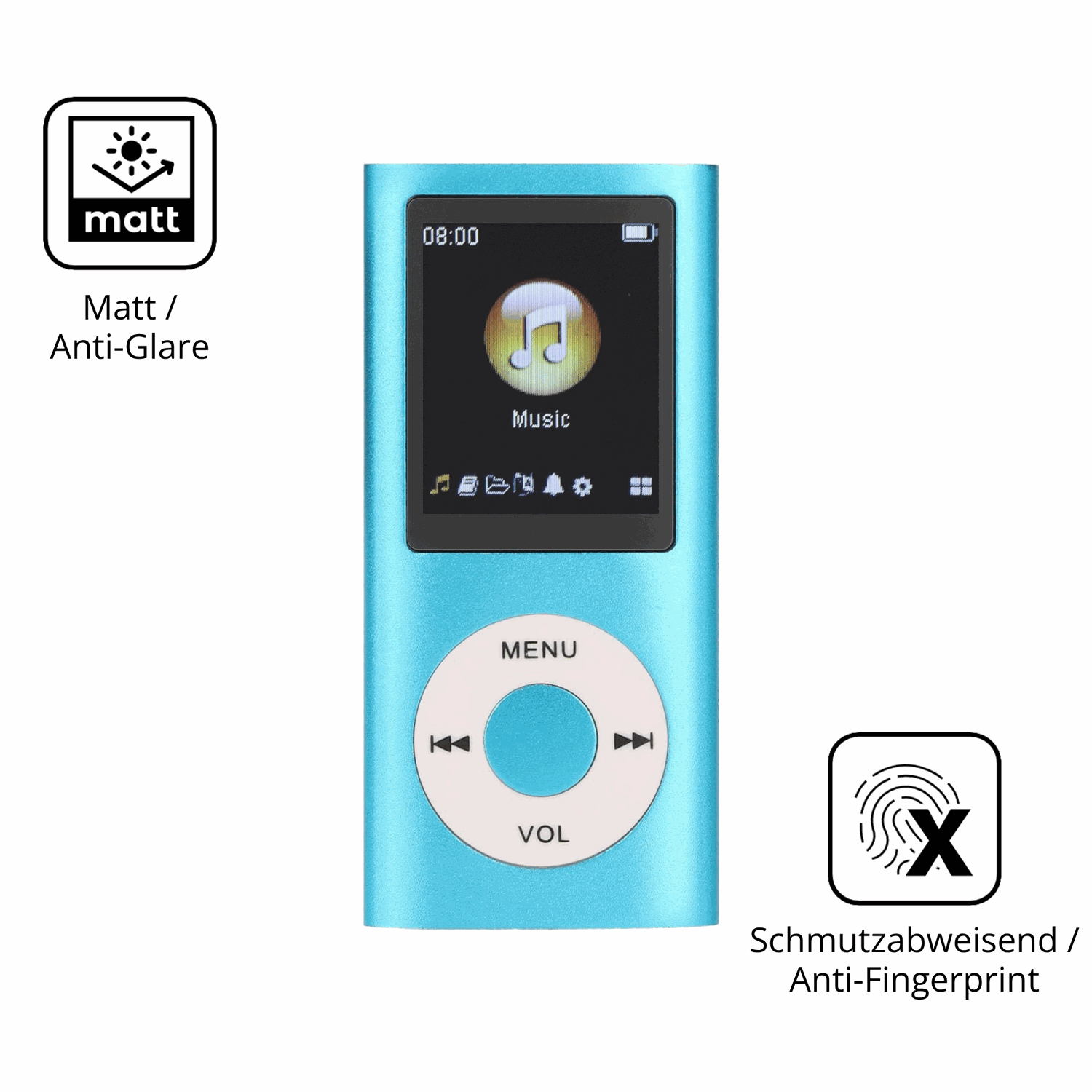 9H Hartbeschichtete, flexible Folie passend zugeschnitten für Sxhlseller MP3-Player