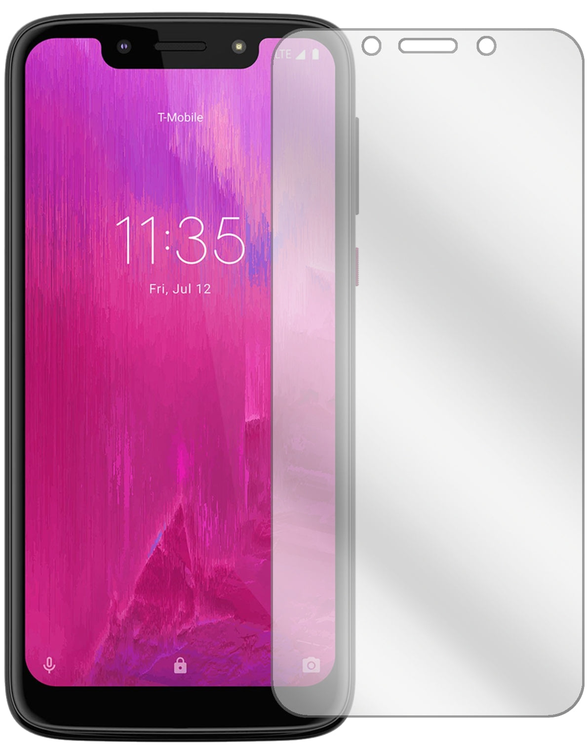 T-MobileRevvlry mit aufgebrachter dipos Displayschutzfolie, glasklare Darstellung ohne Einschränkungen