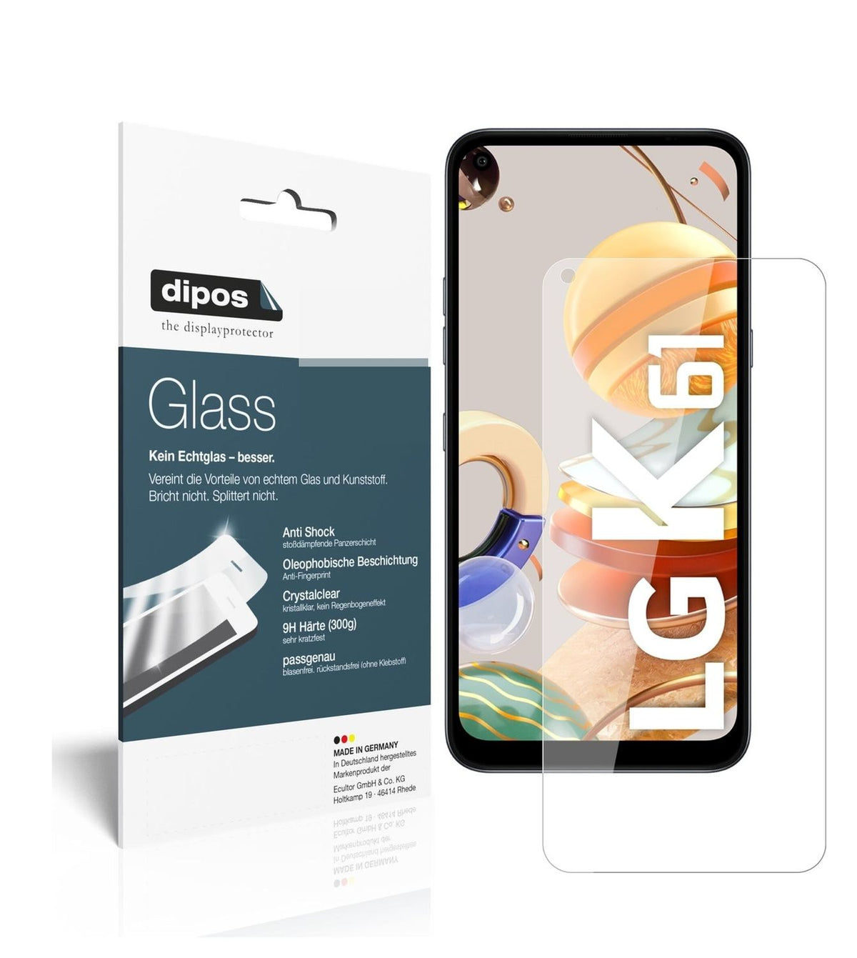 9H Clear Screen Protector for LG K61 – Shatterproof, Crystal Clear | dipos