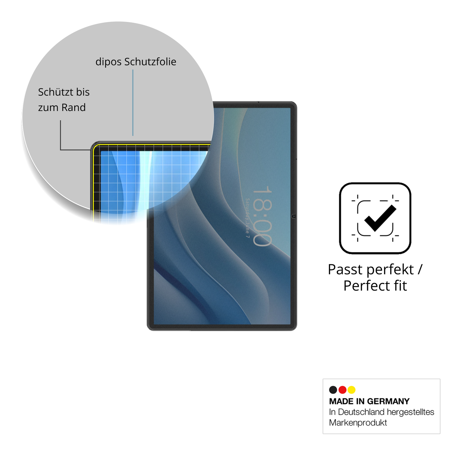 Schutz gegen Kratzer auf dem TABWEE T50 Glas durch Schlüssel oder Ähnliches