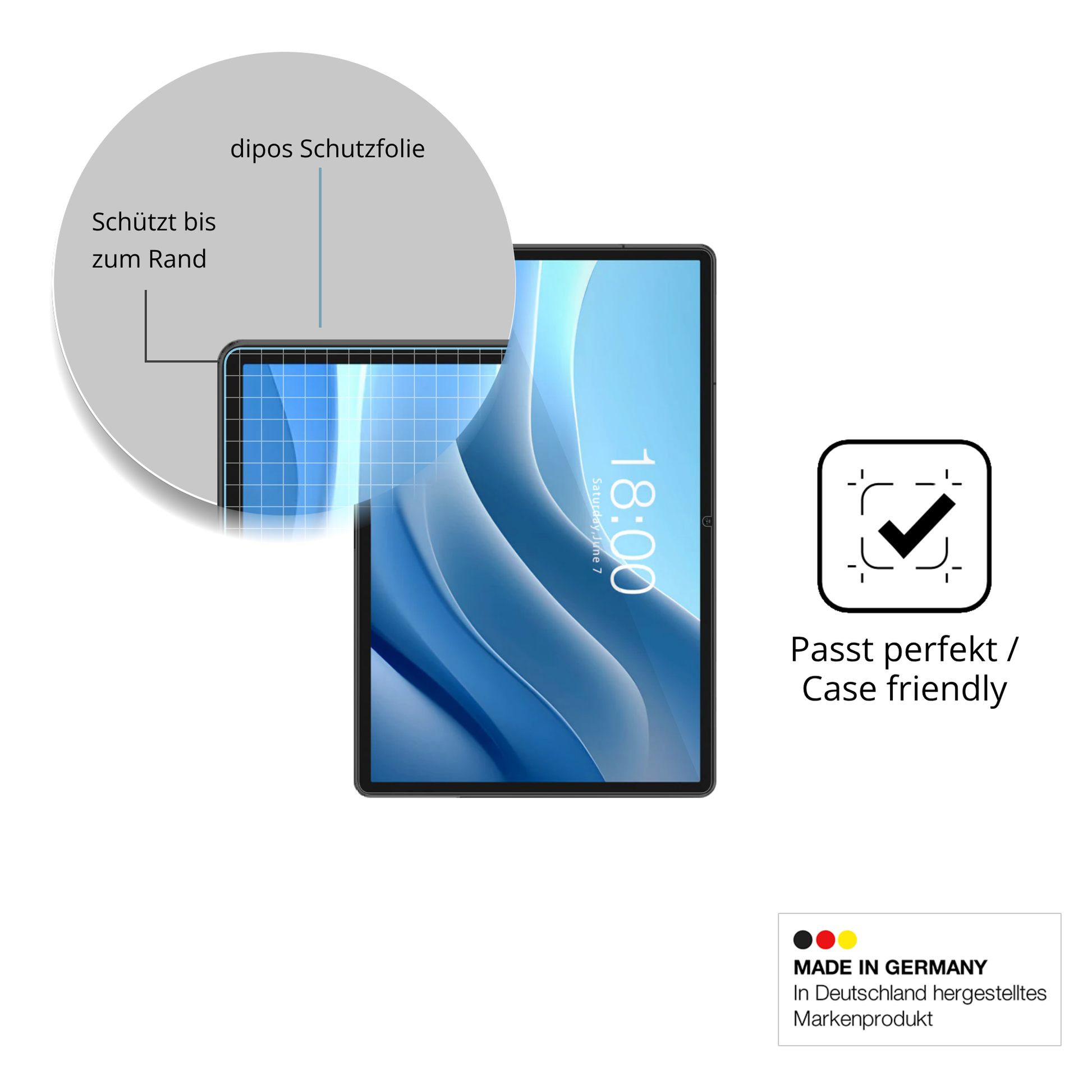 Besonders flexibler Displayschutz mit Anti-Shock-Schicht im Materialmix