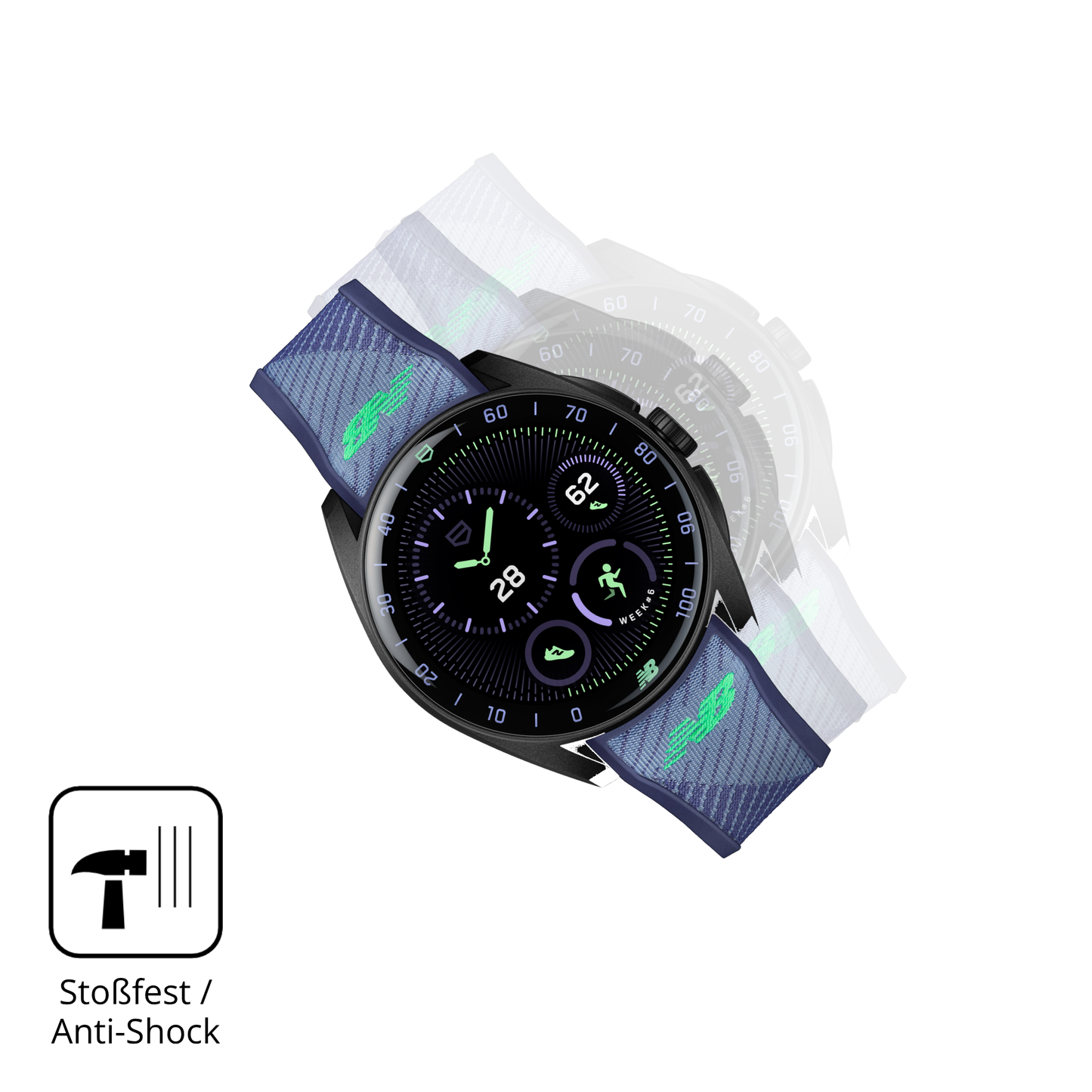 Schutz gegen Kratzer auf dem TAG Heuer Connected Calibre E5 X Glas durch Schlüssel oder Ähnliches