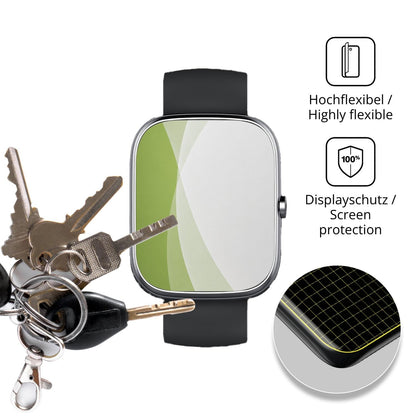 dipos Displayschutz für taopodo T60, transparente Oberfläche, perfekte Passform auch für die Rundungen