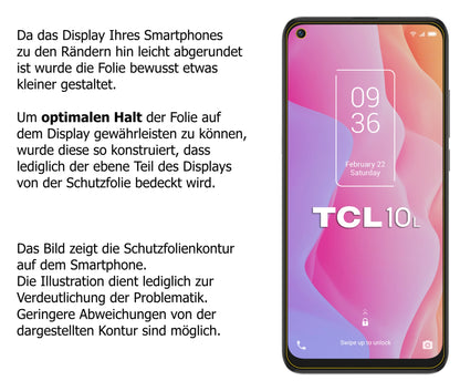 dipos Displayschutz für TCL 10 5G, mattierte Oberfläche, robuste Festigkeit und perfekte Passform