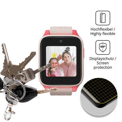 dipos Displayschutz für TCL Movetime Kids Watch MT46, transparente Oberfläche, perfekte Passform auch für die Rundungen