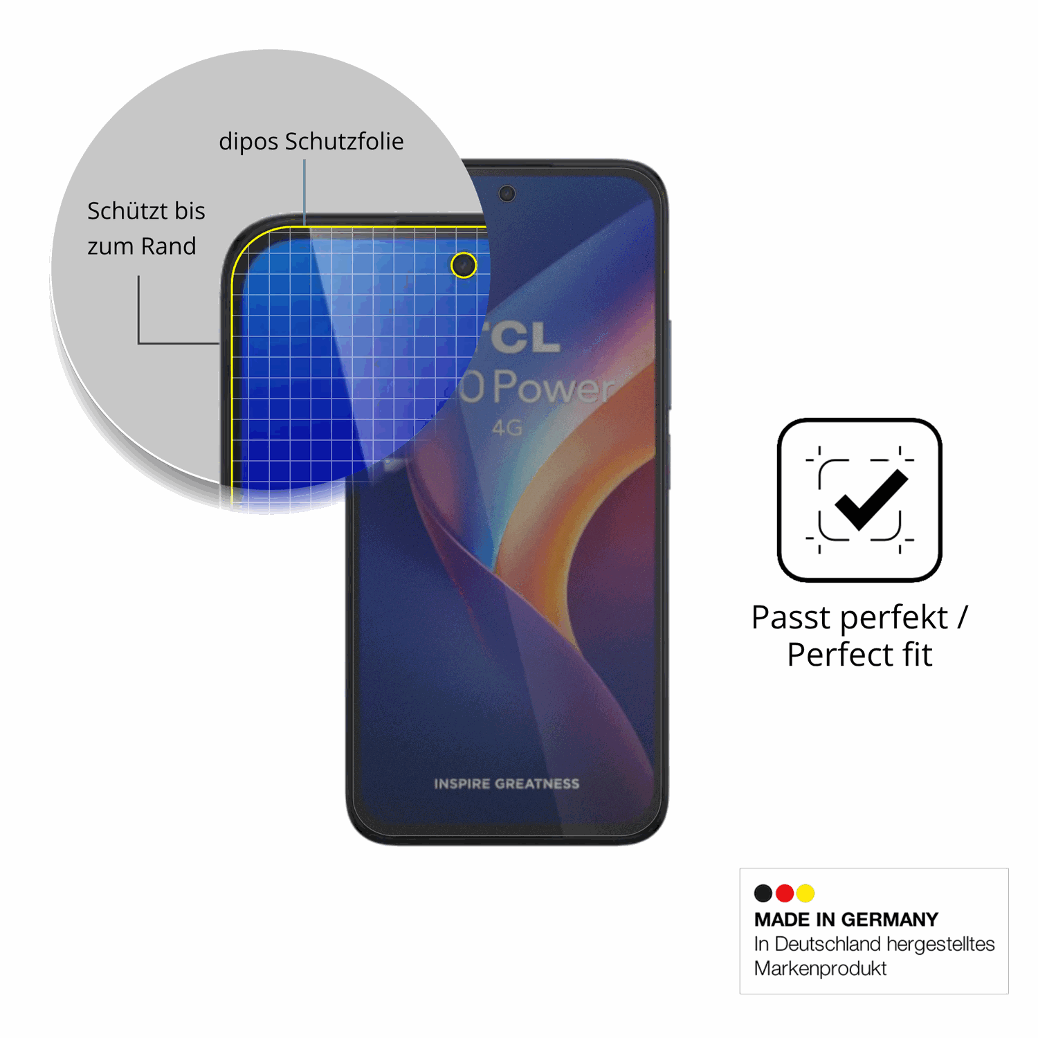 Schutz gegen Kratzer auf dem TCL K70 4G Glas durch Schlüssel oder Ähnliches