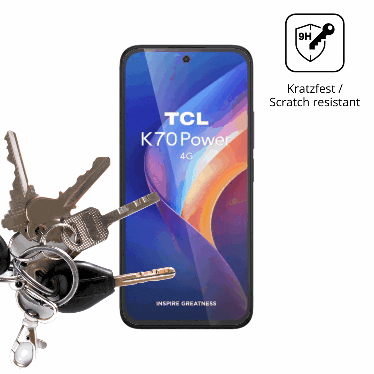 dipos Displayschutz für TCL K70 4G, mattierte Oberfläche, robuste Festigkeit und perfekte Passform