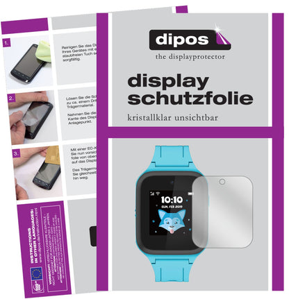Klare Displayschutzfolie von dipos passend für TCL Movetime MT43K, präziser Zuschnitt und blasenfrei montiert