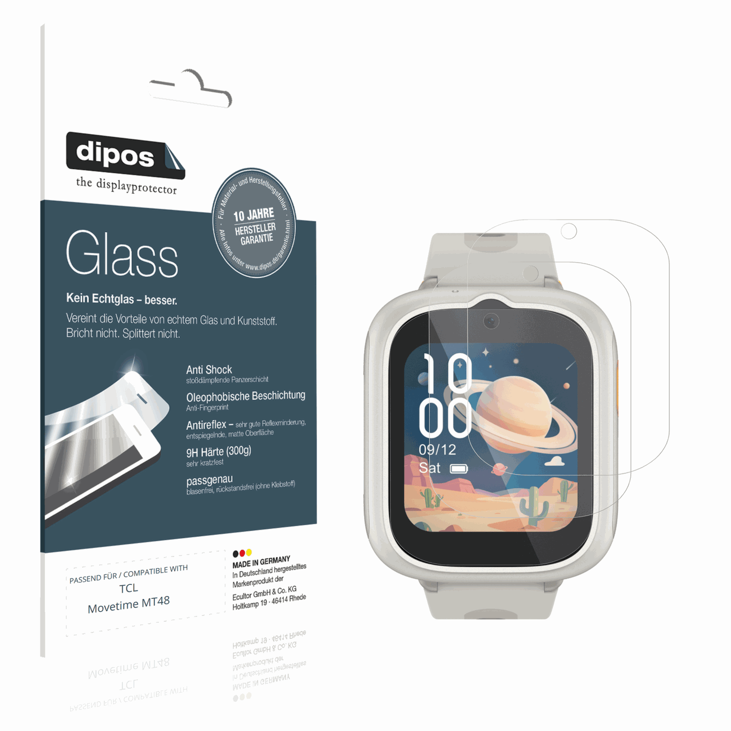 2x Screen Protector for TCL Movetime MT48 matte Flexible Glass 9H dipos