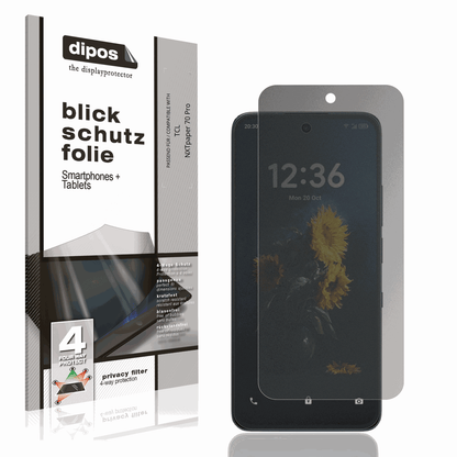 Blickschutzfolie von dipos passend für TCL NXTpaper 70 Pro, präziser Zuschnitt und blasenfrei montiert
