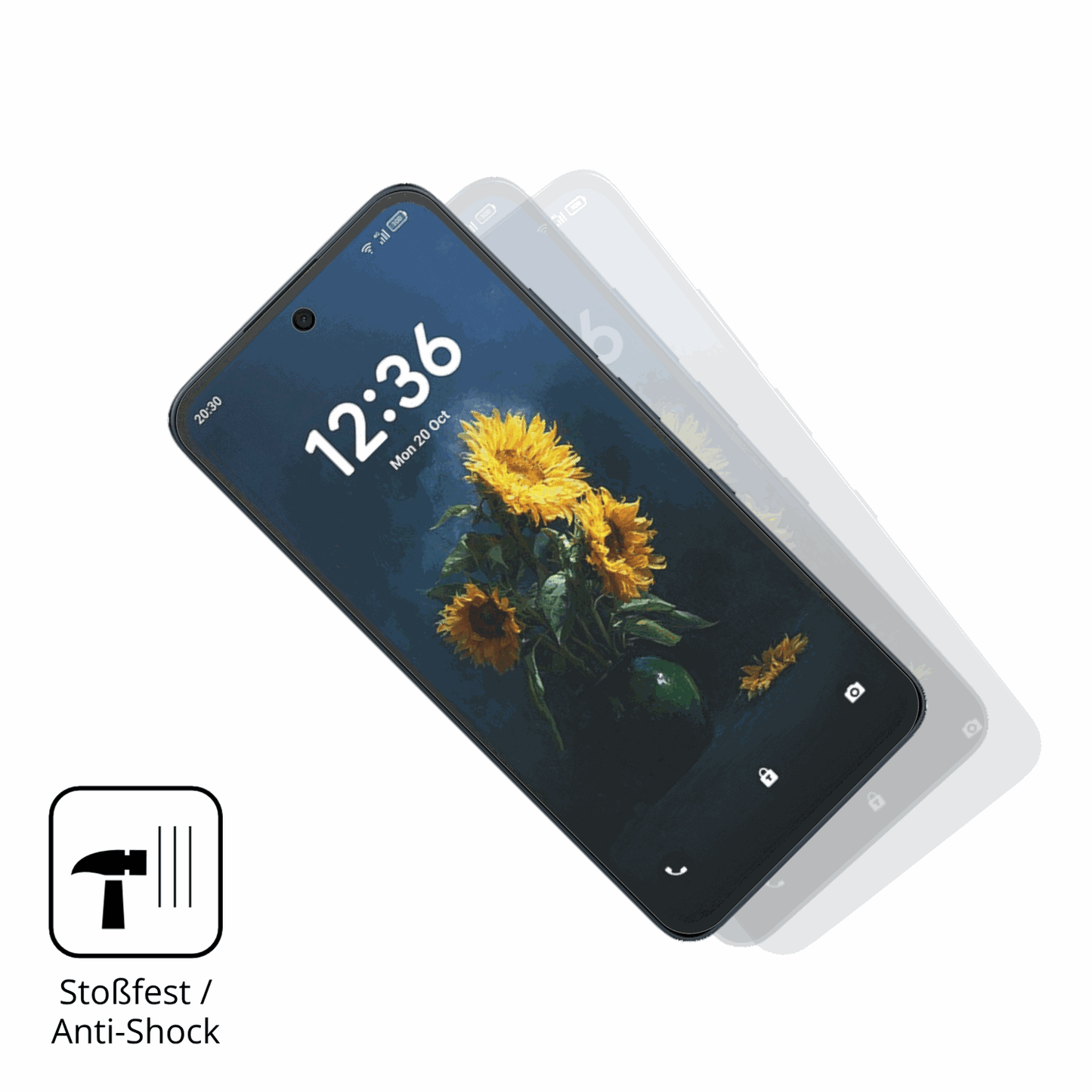 Schutz gegen Kratzer auf dem TCL NXTpaper 70 Pro Glas durch Schlüssel, Stöße gegen die Tischkante oder Stürze