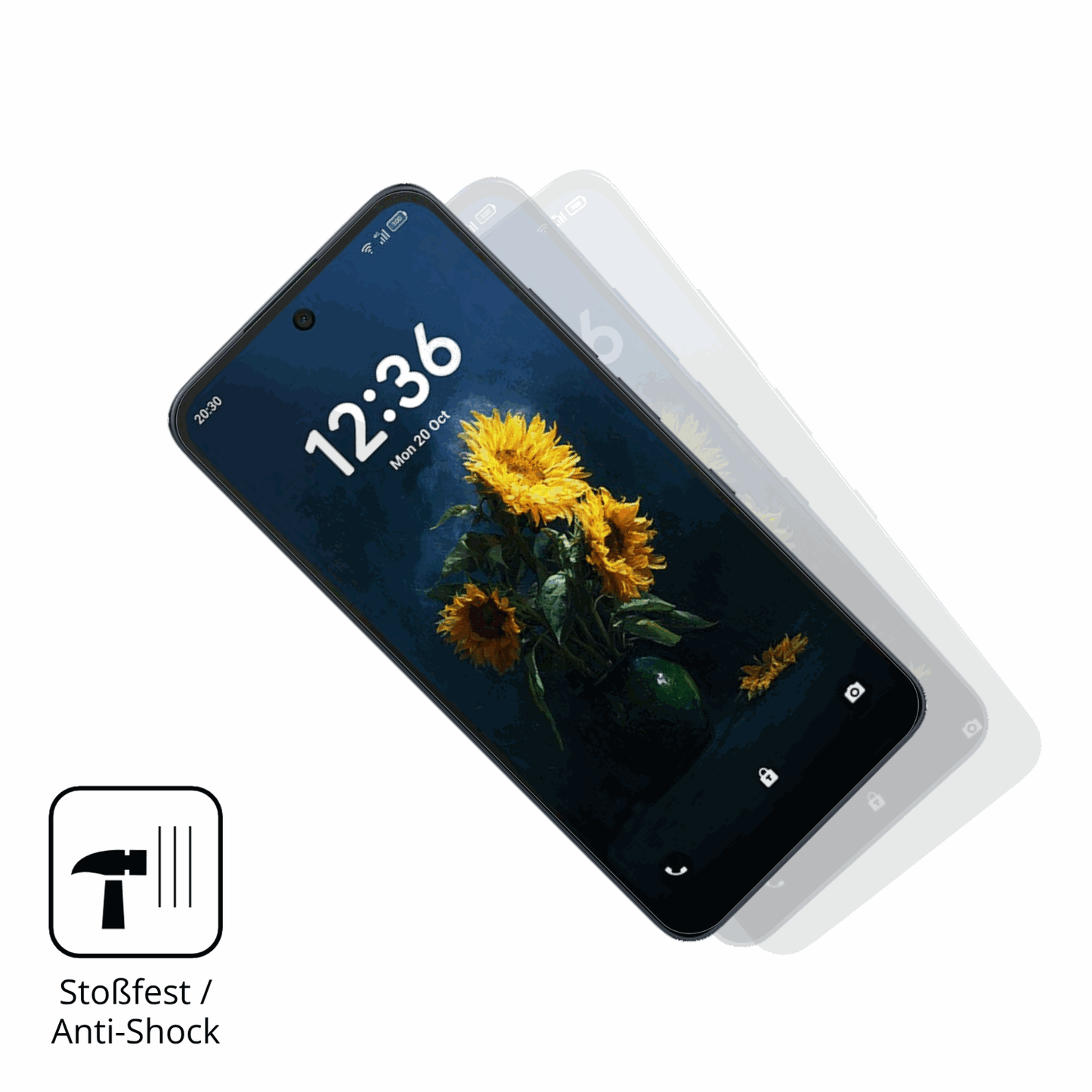 Schutz gegen Kratzer auf dem TCL NXTpaper 70 Pro Glas durch Schlüssel, Stöße gegen die Tischkante oder Stürze