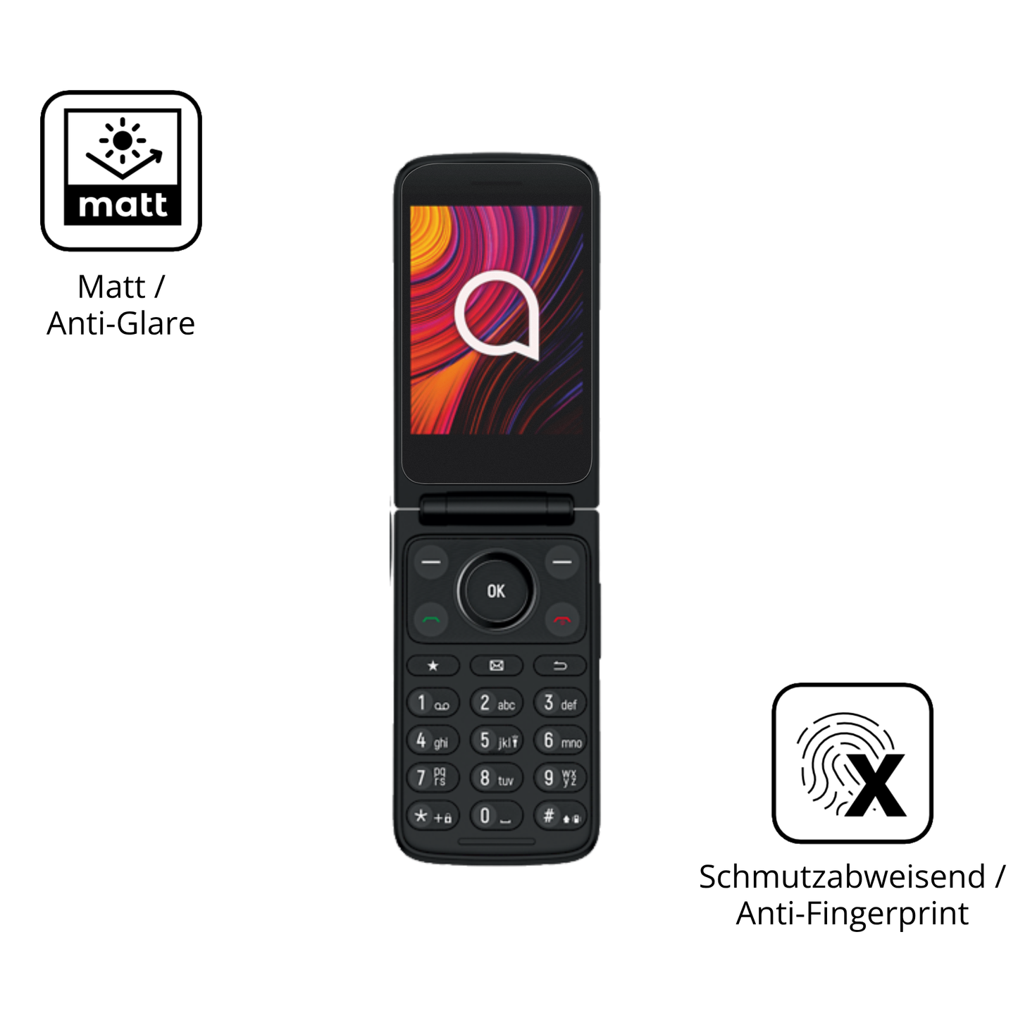 9H Hartbeschichtete, flexible Folie passend zugeschnitten für TCL One Touch 4043D
